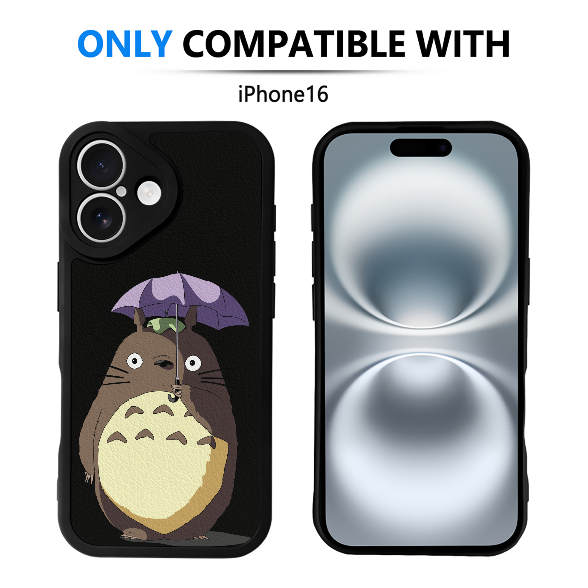 （画像用） となりのトトロ 草壁メイ 草壁サツキ My Neighbor Totoro Satsuki Kusakabe Mei Kusakabe 【iPhone 16シリーズ対応】シリコンスマホケース（レザー調） 材質：シリコン